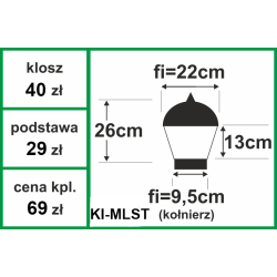 Kinkiet - Mleczny stożek  - KI-MLST