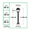 Lampa ogrodowa Mleczne Prążki wysokość  106cm