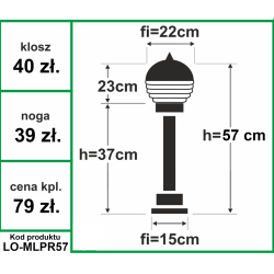 Lampa ogrodowa Mleczne Prążki wysokość 57cm