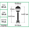 Lampa ogrodowa Mleczne Prążki wysokość 57cm