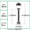 Lampa  ogrodowa - Mleczny Stożek wysokość 106cm